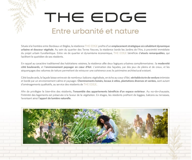 Page garde plaquette The Edge